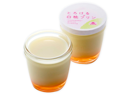 とろける白桃プリン