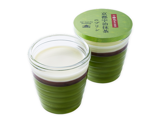 京都宇治抹茶のプリン
（十勝あずきソース）